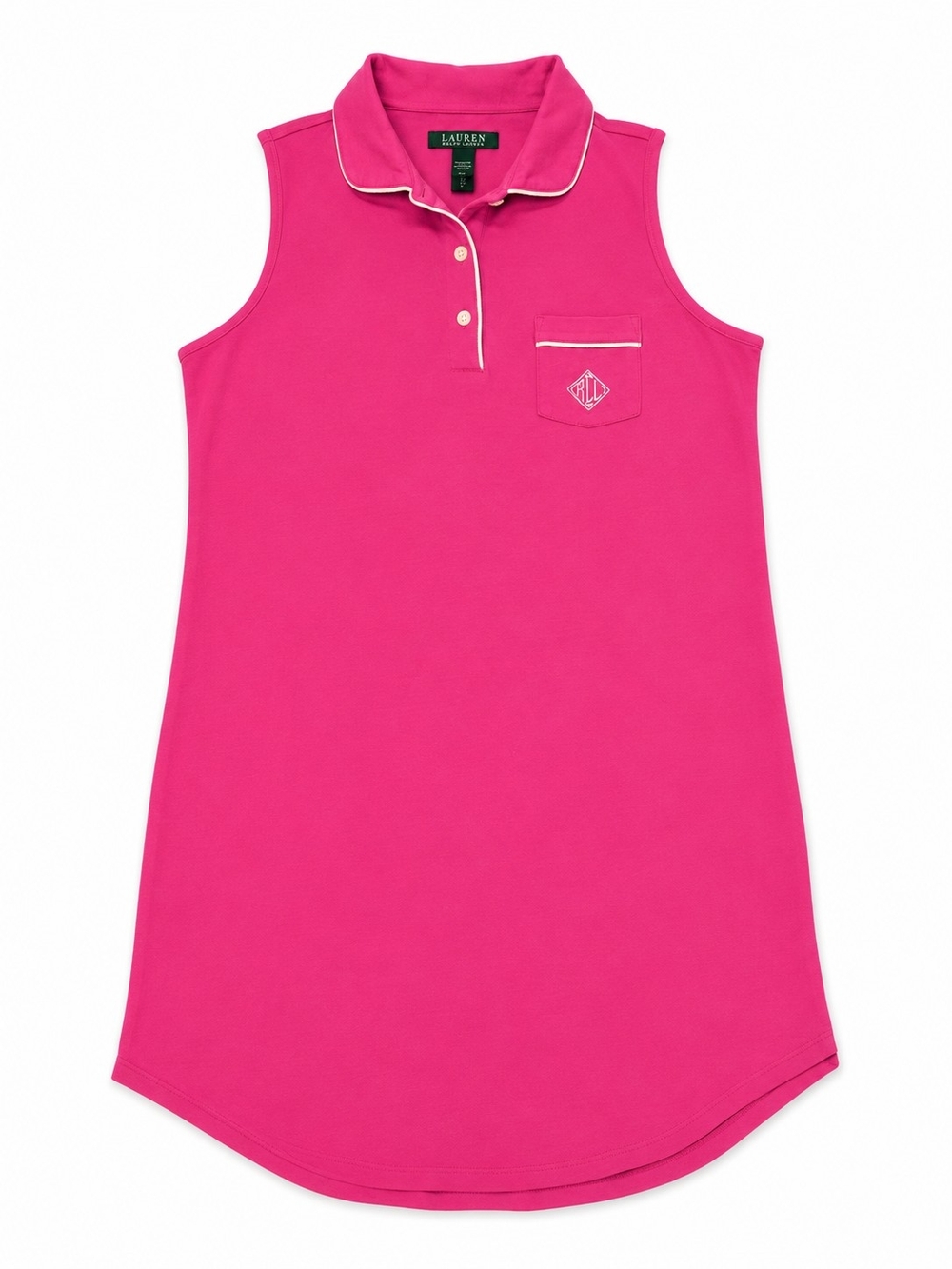 Ralph Lauren Hot Pink Sleeveless Polo Dress, Size Large